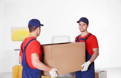 Careful unloading with safety equipment in use